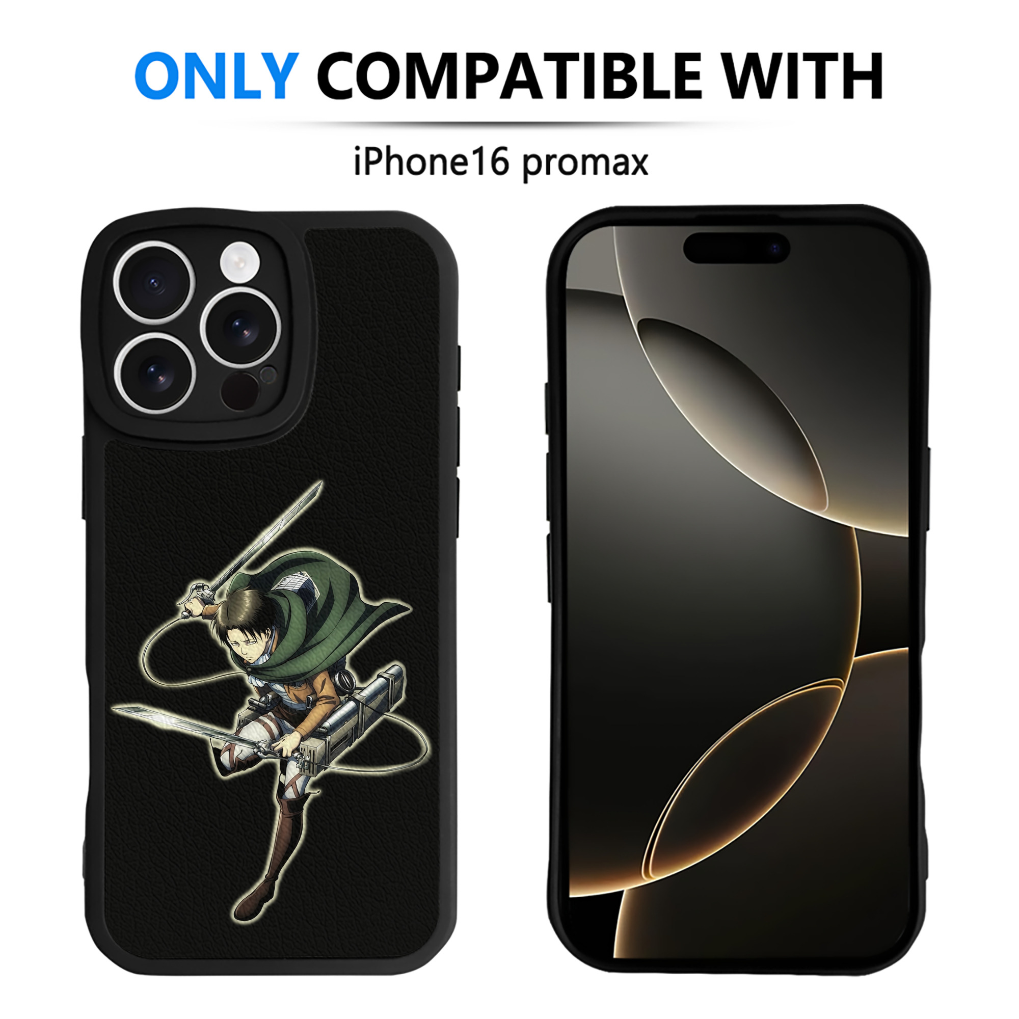 （画像用） 進撃の巨人 リヴァイ·アッカーマン Attack on Titan Levi Ackerman 【iPhone 16シリーズ対応】シリコンスマホケース（レザー調） 材質：シリコン